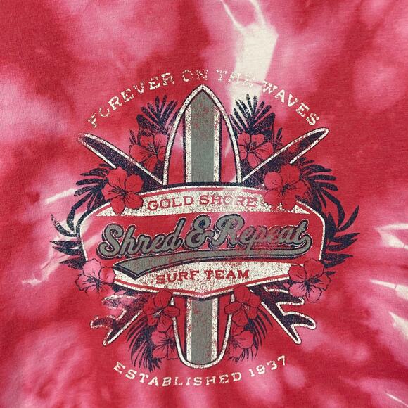 Izod Surf Graphic Bleached Tie Dye T-Shirt - Unisex Large - Picture 4 of 4